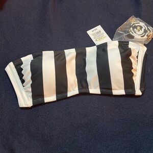 White and black swim top